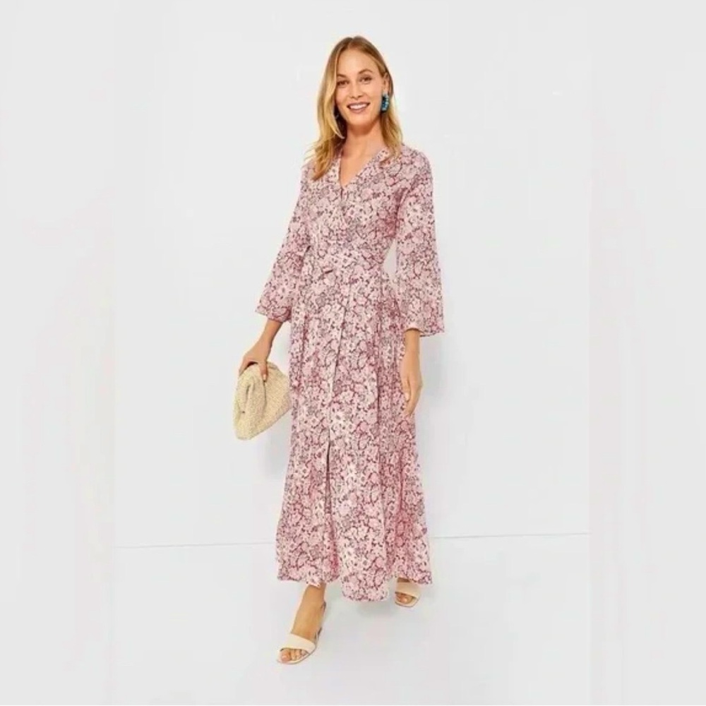 Hyacinth House Red and White Floral Wendy Wrap Maxi Dress Size S